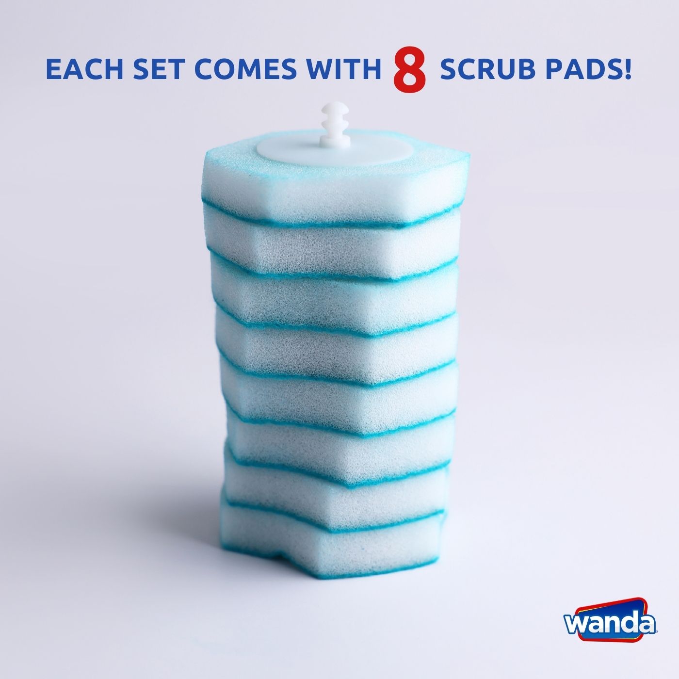 Wanda Toilet Cleaning System Set with FREE 8 Disposable Scrub Pad Refills