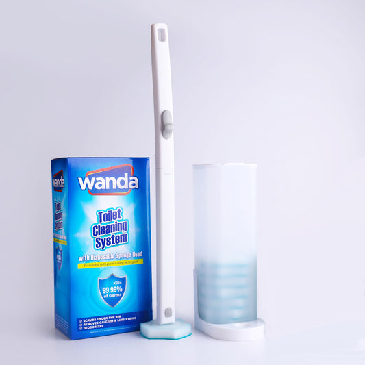 Wanda Toilet Cleaning System Set with FREE 8 Disposable Scrub Pad Refills